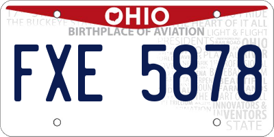 OH license plate FXE5878