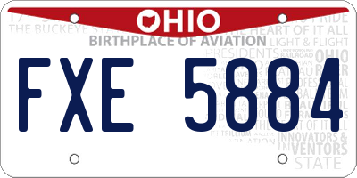 OH license plate FXE5884