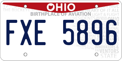 OH license plate FXE5896