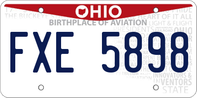 OH license plate FXE5898