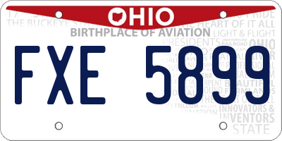 OH license plate FXE5899