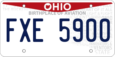 OH license plate FXE5900