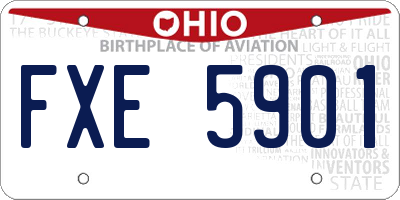 OH license plate FXE5901