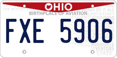 OH license plate FXE5906