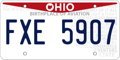 OH license plate FXE5907