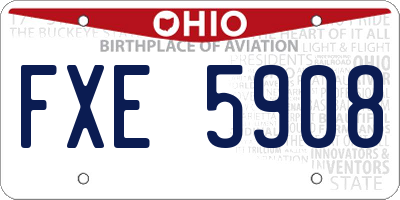 OH license plate FXE5908