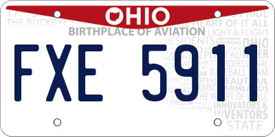 OH license plate FXE5911
