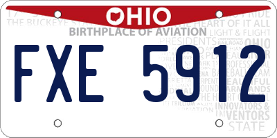 OH license plate FXE5912