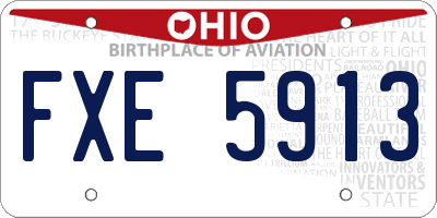 OH license plate FXE5913