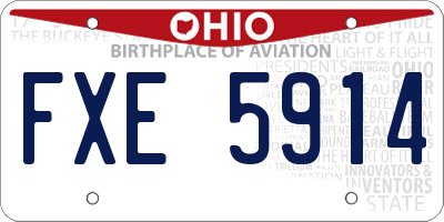 OH license plate FXE5914