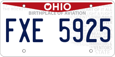 OH license plate FXE5925