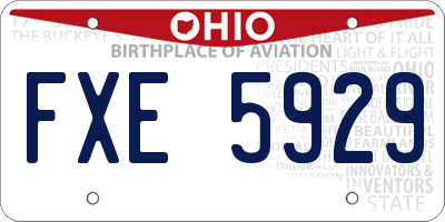 OH license plate FXE5929