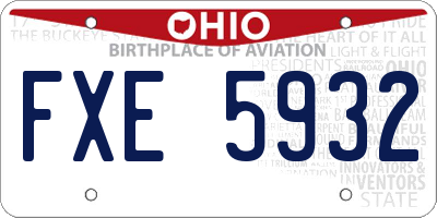 OH license plate FXE5932