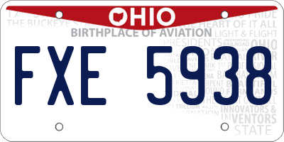 OH license plate FXE5938