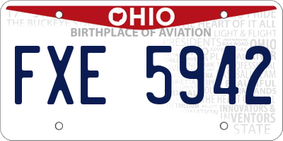 OH license plate FXE5942