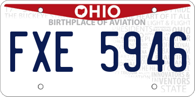 OH license plate FXE5946
