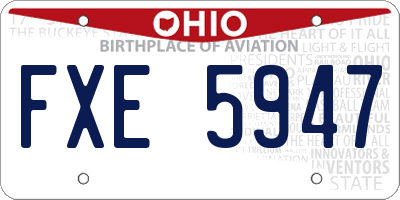 OH license plate FXE5947