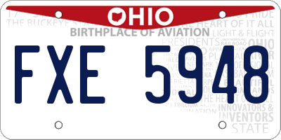 OH license plate FXE5948