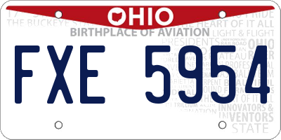 OH license plate FXE5954