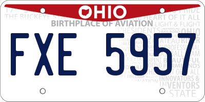 OH license plate FXE5957