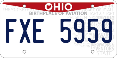 OH license plate FXE5959