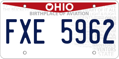OH license plate FXE5962