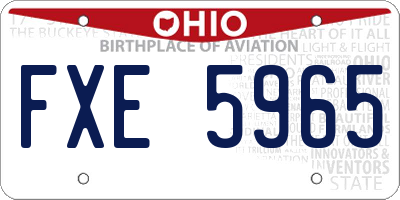 OH license plate FXE5965