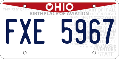 OH license plate FXE5967