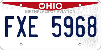 OH license plate FXE5968