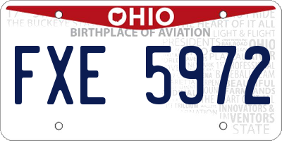 OH license plate FXE5972