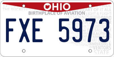 OH license plate FXE5973