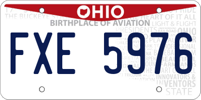 OH license plate FXE5976
