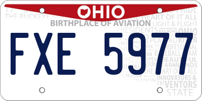 OH license plate FXE5977