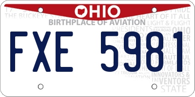 OH license plate FXE5981