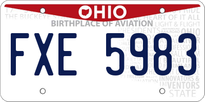 OH license plate FXE5983