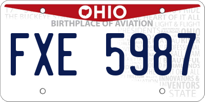 OH license plate FXE5987