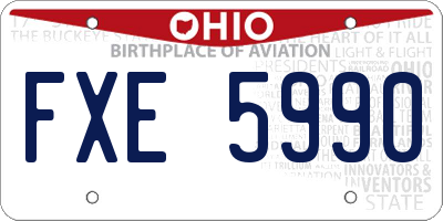 OH license plate FXE5990