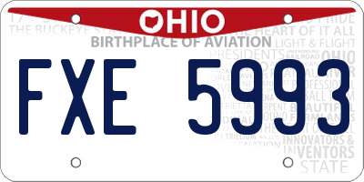 OH license plate FXE5993