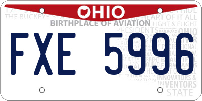 OH license plate FXE5996