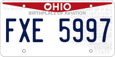 OH license plate FXE5997