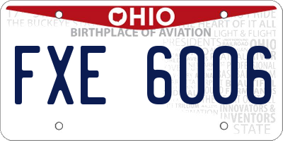 OH license plate FXE6006