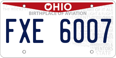 OH license plate FXE6007