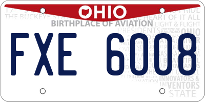 OH license plate FXE6008