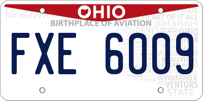 OH license plate FXE6009