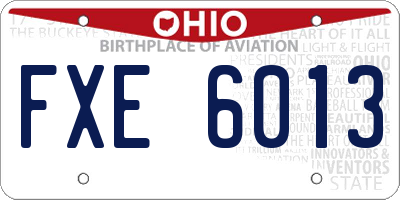 OH license plate FXE6013