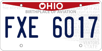 OH license plate FXE6017