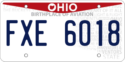 OH license plate FXE6018