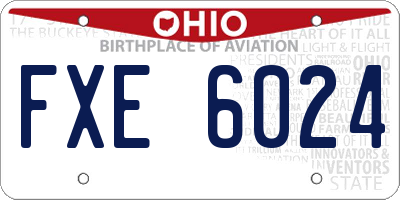 OH license plate FXE6024