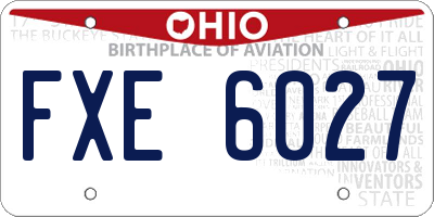 OH license plate FXE6027