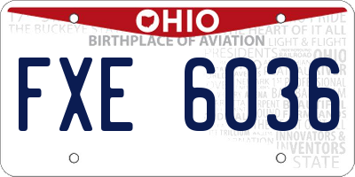 OH license plate FXE6036